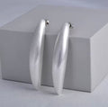 LONG MATTE SILVER EARRINGS