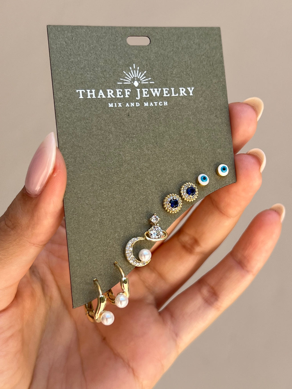 SET EVIL EYE & PEARLS